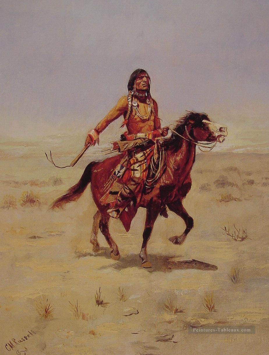 Art du cavalier indien occidental Amérindien Charles Marion Russell Peintures à l'huile